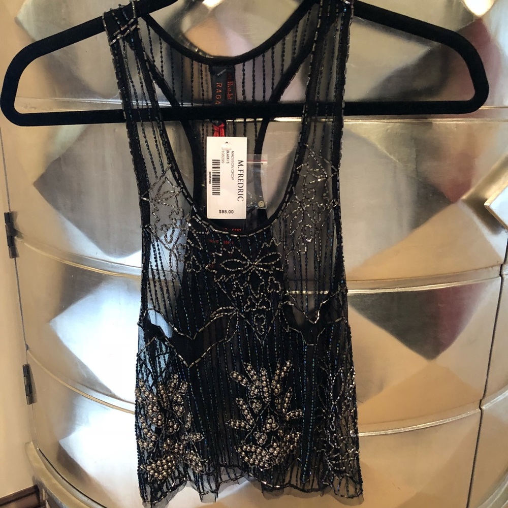 Black sequined top